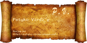 Petyko Virág névjegykártya