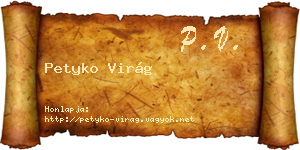 Petyko Virág névjegykártya